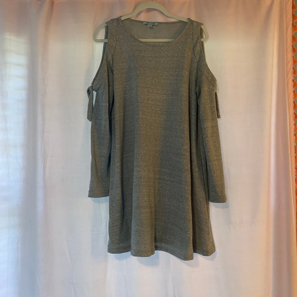 Gray Open Shoulder Dress